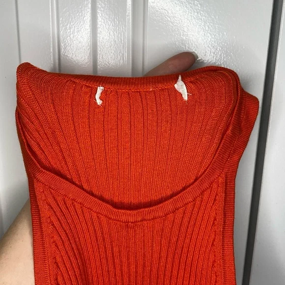 H&M Orange Ribbed Halter Bodycon Maxi Dress - Picture 5 of 7